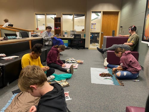 iLEAD students are working on fidget blankets to donate to local nursing homes.