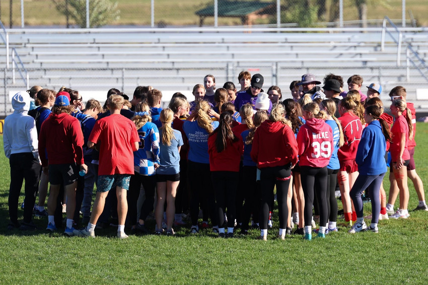 Students participate in the Powder Puff Football Event during Homecoming Week.