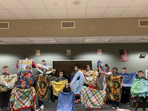 iLEAD students crafted tie blankets to donate to Mile Bluff Hospital.