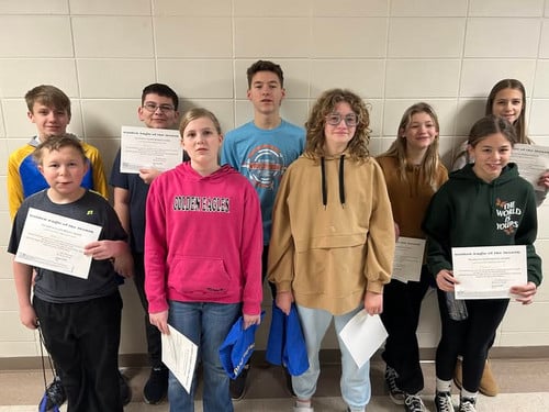 Olson Middle School students of the month.