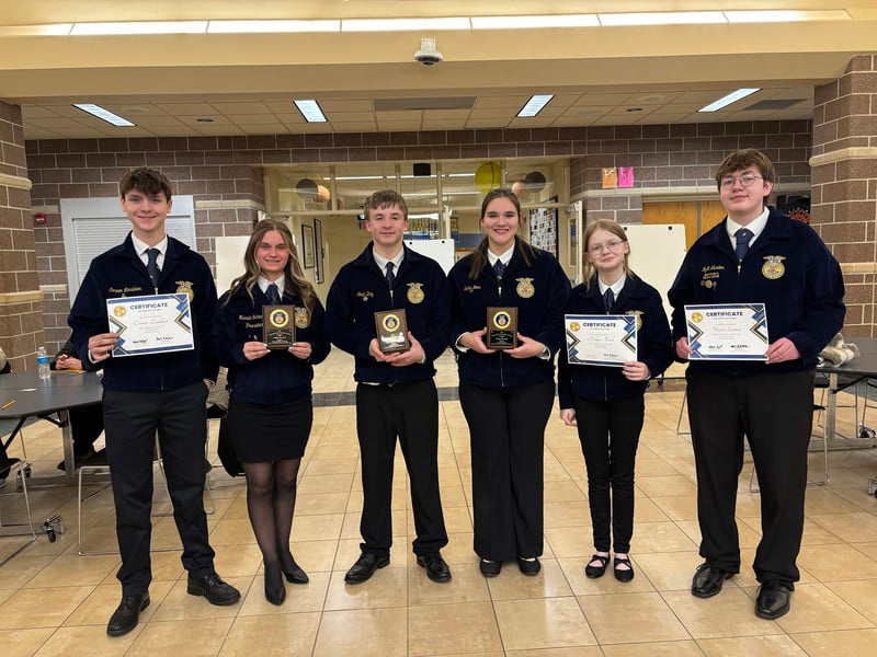 Mauston FFA members who competed in District Leadership Development Events.