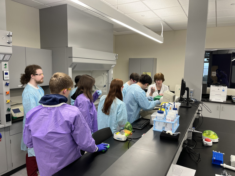 Biotechnology students participate in a hands-on lab experience.